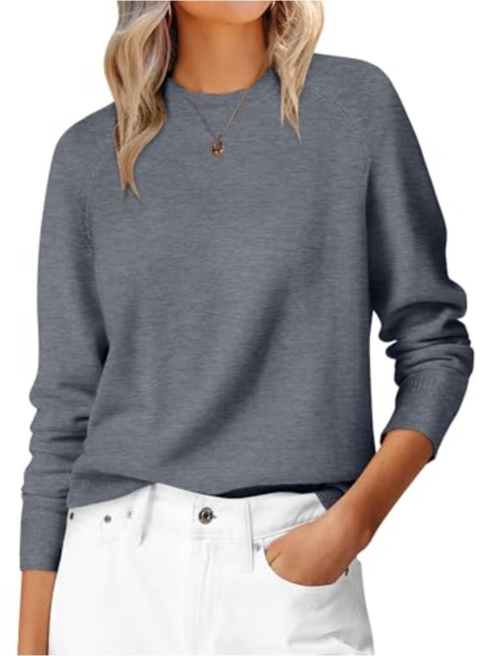 ANRABESS Women's Long Sleeve Lightweight Pullover Sweater Loose Fit